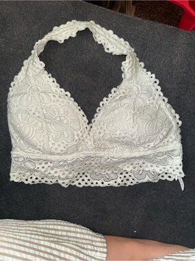 Aeropostale White Lace Halter Bralette